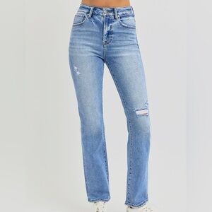 Risen High-Rise Light Blue Straight Leg Women’s Jeans
